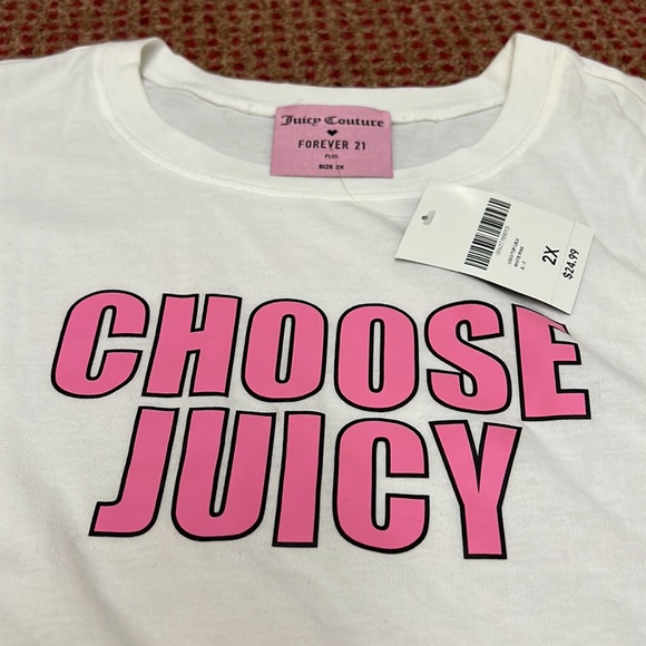 BNWT • Juicy Couture - 'Choose Juicy' Long-Sleeve Crop Top (2XL) - Picture 3 of 5